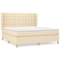 vidaXL Boxspringbett mit Matratze Creme 160x200 cm Stoff vidaXL Boxspringbett mit Matratze Creme 160x200 cm Stoff
