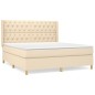 vidaXL Boxspringbett mit Matratze Creme 160x200 cm Stoff vidaXL Boxspringbett mit Matratze Creme 160x200 cm Stoff