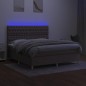vidaXL Boxspringbett mit Matratze & LED Taupe 160x200 cm Stoff vidaXL Boxspringbett mit Matratze & LED Taupe 160x200 cm Stoff