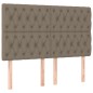vidaXL Boxspringbett mit Matratze & LED Taupe 160x200 cm Stoff vidaXL Boxspringbett mit Matratze & LED Taupe 160x200 cm Stoff