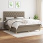 vidaXL Boxspringbett mit Matratze Taupe 160x200 cm Stoff vidaXL Boxspringbett mit Matratze Taupe 160x200 cm Stoff
