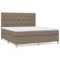 vidaXL Boxspringbett mit Matratze Taupe 160x200 cm Stoff vidaXL Boxspringbett mit Matratze Taupe 160x200 cm Stoff