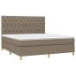 vidaXL Boxspringbett mit Matratze Taupe 160x200 cm Stoff vidaXL Boxspringbett mit Matratze Taupe 160x200 cm Stoff