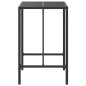 vidaXL Bartisch mit Glasplatte Schwarz 70x70x110 cm Poly Rattan vidaXL Bartisch mit Glasplatte Schwarz 70x70x110 cm Poly Rattan