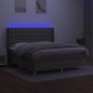 vidaXL Boxspringbett mit Matratze & LED Taupe 160x200 cm Stoff vidaXL Boxspringbett mit Matratze & LED Taupe 160x200 cm Stoff