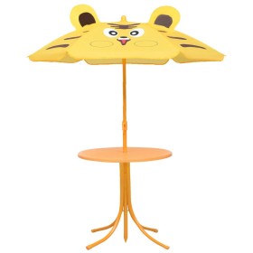 vidaXL 3-tlg. Garten-Bistro-Set für Kinder mit Sonnenschirm Gelb