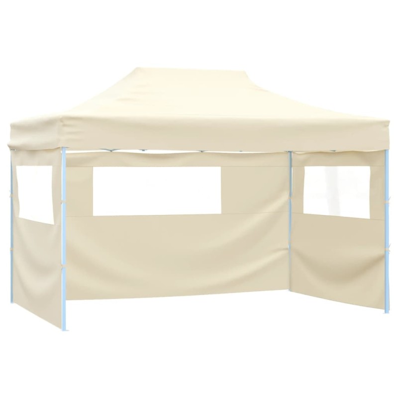 vidaXL Profi-Partyzelt Faltbar mit 3 Seitenwänden 3×4m Stahl Creme vidaXL Profi-Partyzelt Faltbar mit 3 Seitenwänden 3×4m Stahl Creme