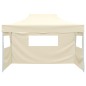 vidaXL Profi-Partyzelt Faltbar mit 3 Seitenwänden 3×4m Stahl Creme vidaXL Profi-Partyzelt Faltbar mit 3 Seitenwänden 3×4m Stahl Creme