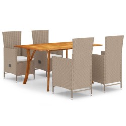5-tlg. Garten-Essgruppe Beige
