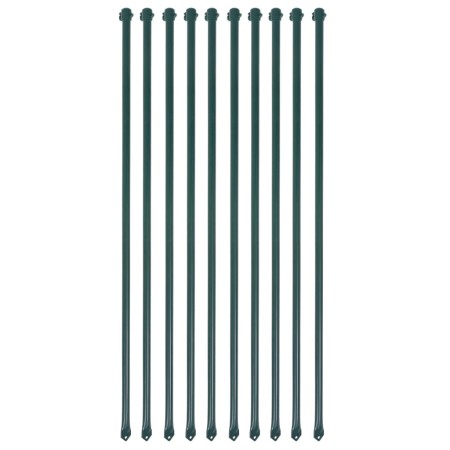 vidaXL Pflanzstäbe 10 Stk. 1 m Metall Grün
