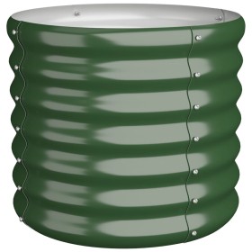 vidaXL Pflanzkübel Pulverbeschichteter Stahl 40x40x36 cm Grün