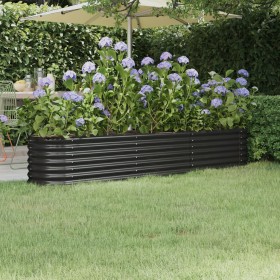 vidaXL Hochbeet Pulverbeschichteter Stahl 224x40x36 cm Anthrazit