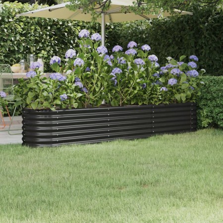 vidaXL Hochbeet Pulverbeschichteter Stahl 224x40x36 cm Anthrazit