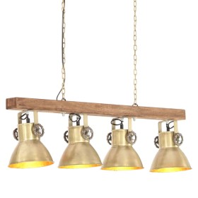 vidaXL Deckenlampe Industriestil Messing E27 Mangoholz