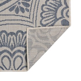 vidaXL Outdoor-Teppich Flachgewebe 200x280 cm Blaues Muster