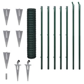 vidaXL Eurozaun Stahl 10 x 1,7 m Grün