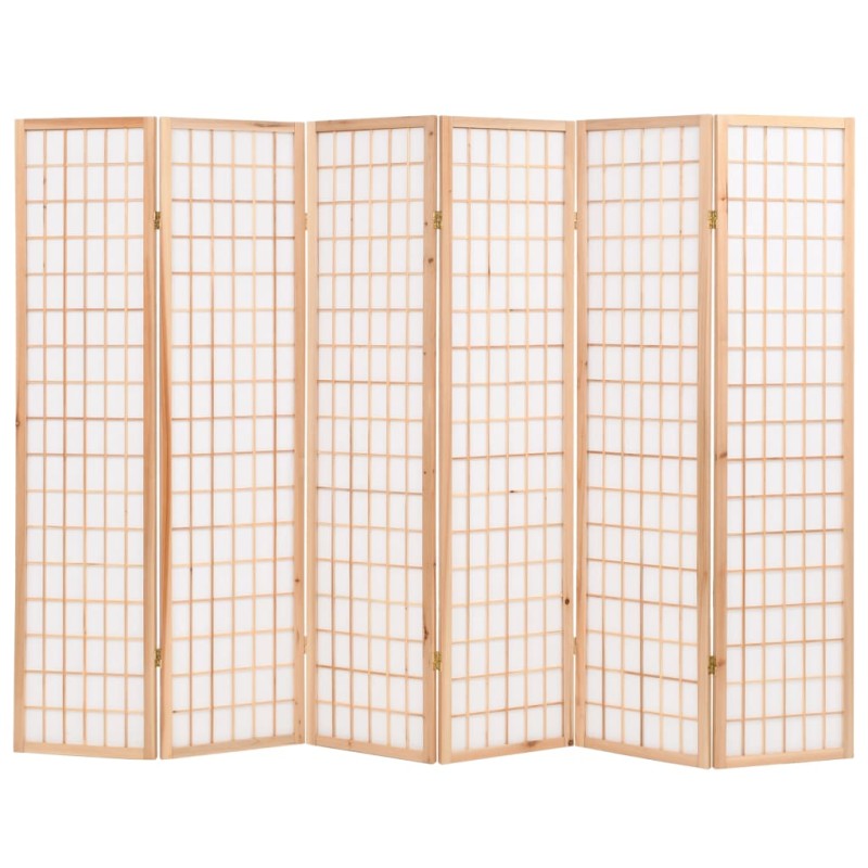 vidaXL 6-tlg. Raumteiler Japanischer Stil Klappbar 240 x 170 cm Natur vidaXL 6-tlg. Raumteiler Japanischer Stil Klappbar 240 x 170 cm Natur