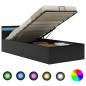 vidaXL Bett mit Bettkasten Hydraulisch LED Schwarz Kunstleder 90x200cm vidaXL Bett mit Bettkasten Hydraulisch LED Schwarz Kunstleder 90x200cm
