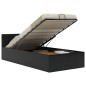 vidaXL Bett mit Bettkasten Hydraulisch LED Schwarz Kunstleder 90x200cm vidaXL Bett mit Bettkasten Hydraulisch LED Schwarz Kunstleder 90x200cm