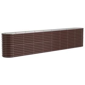 vidaXL Hochbeet Pulverbeschichteter Stahl 332x40x68 cm Braun