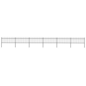 vidaXL Gartenzaun mit Speerspitzen Stahl 10,2 x 0,8 m Schwarz
