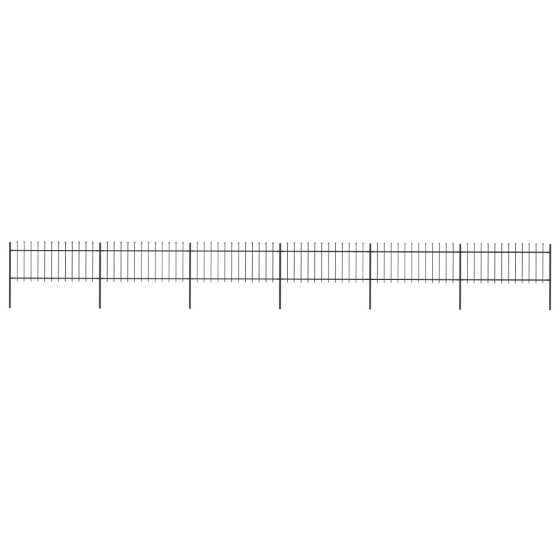 vidaXL Gartenzaun mit Speerspitzen Stahl 10,2 x 0,8 m Schwarz vidaXL Gartenzaun mit Speerspitzen Stahl 10,2 x 0,8 m Schwarz