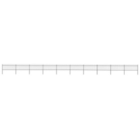 vidaXL Gartenzaun mit Speerspitzen Stahl 17 x 0,8 m Schwarz
