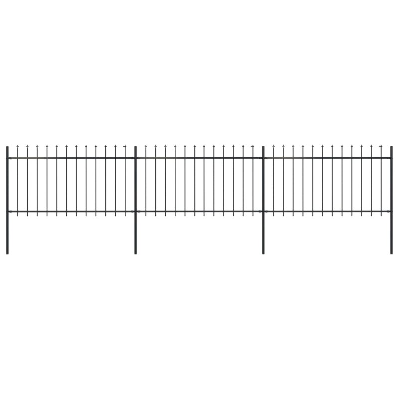 vidaXL Gartenzaun mit Speerspitzen Stahl 5,1 x 1 m Schwarz vidaXL Gartenzaun mit Speerspitzen Stahl 5,1 x 1 m Schwarz