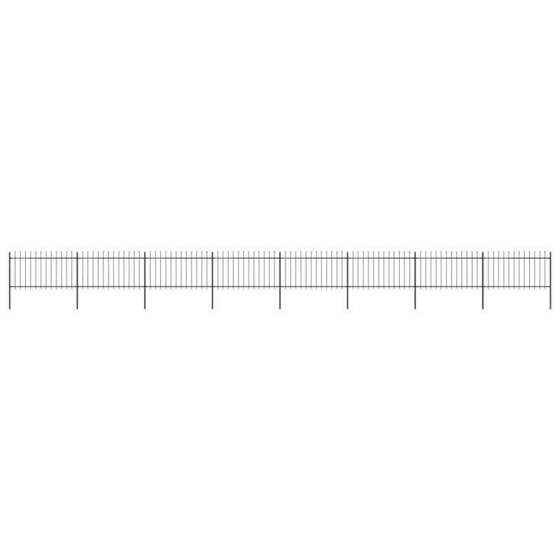 vidaXL Gartenzaun mit Speerspitzen Stahl 13,6 x 1 m Schwarz vidaXL Gartenzaun mit Speerspitzen Stahl 13,6 x 1 m Schwarz