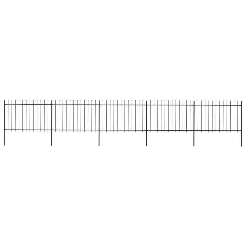 vidaXL Gartenzaun mit Speerspitzen Stahl 8,5 x 1,2 m Schwarz vidaXL Gartenzaun mit Speerspitzen Stahl 8,5 x 1,2 m Schwarz