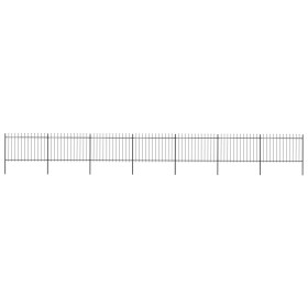 vidaXL Gartenzaun mit Speerspitzen Stahl 11,9 x 1,2 m Schwarz