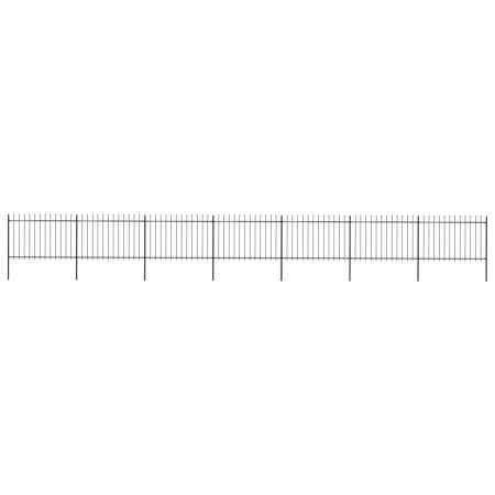 vidaXL Gartenzaun mit Speerspitzen Stahl 11,9 x 1,2 m Schwarz