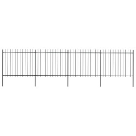 vidaXL Gartenzaun mit Speerspitzen Stahl 6,8 x 1,5 m Schwarz
