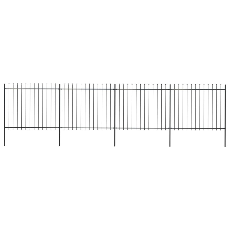 vidaXL Gartenzaun mit Speerspitzen Stahl 6,8 x 1,5 m Schwarz vidaXL Gartenzaun mit Speerspitzen Stahl 6,8 x 1,5 m Schwarz