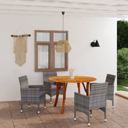 5-tlg. Garten-Essgruppe Grau