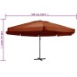 vidaXL Sonnenschirm Aluminium-Mast 600 cm Terrakotta-Rot vidaXL Sonnenschirm Aluminium-Mast 600 cm Terrakotta-Rot