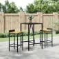 vidaXL 3-tlg. Gartenbar-Set Schwarz Poly Rattan & Massivholz Akazie vidaXL 3-tlg. Gartenbar-Set Schwarz Poly Rattan & Massivholz Akazie