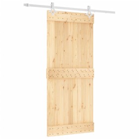 vidaXL Schiebetür mit Beschlag 90x210 cm Massivholz Kiefer