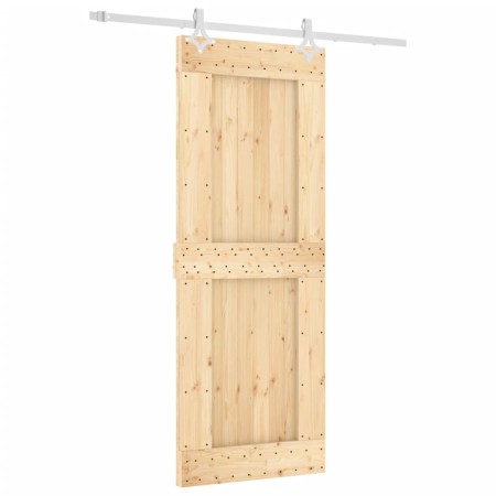 vidaXL Schiebetür mit Beschlag 80x210 cm Massivholz Kiefer