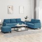 vidaXL 3-tlg. Sofagarnitur mit Kissen Blau Samt vidaXL 3-tlg. Sofagarnitur mit Kissen Blau Samt