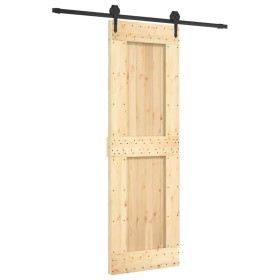 vidaXL Schiebetür mit Beschlag 70x210 cm Massivholz Kiefer