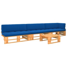 vidaXL 4-tlg. Paletten-Lounge-Set Honigbraun Imprägniertes Kiefernholz