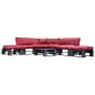 vidaXL 6-tlg. Paletten-Lounge-Set mit Kissen in Rot Holz vidaXL 6-tlg. Paletten-Lounge-Set mit Kissen in Rot Holz