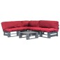 vidaXL 4-tlg. Outdoor-Lounge-Set Paletten mit Kissen in Rot Holz vidaXL 4-tlg. Outdoor-Lounge-Set Paletten mit Kissen in Rot Holz