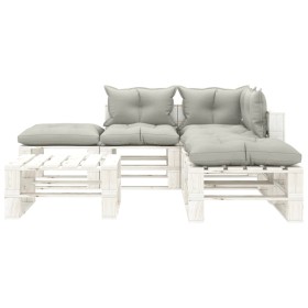 vidaXL 6-tlg. Garten-Lounge-Set Paletten mit Kissen in Taupe Holz