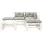 vidaXL 6-tlg. Garten-Lounge-Set Paletten mit Kissen in Taupe Holz vidaXL 6-tlg. Garten-Lounge-Set Paletten mit Kissen in Taupe Holz