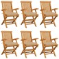 vidaXL Gartenstühle mit Beigen Kissen 6 Stk. Massivholz Teak vidaXL Gartenstühle mit Beigen Kissen 6 Stk. Massivholz Teak