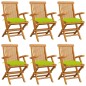 vidaXL Gartenstühle mit Hellgrünen Kissen 6 Stk. Massivholz Teak vidaXL Gartenstühle mit Hellgrünen Kissen 6 Stk. Massivholz Teak
