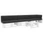 vidaXL 4-tlg. Paletten-Lounge-Set Weiß Imprägniertes Kiefernholz vidaXL 4-tlg. Paletten-Lounge-Set Weiß Imprägniertes Kiefernholz
