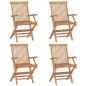vidaXL Gartenstühle mit Roten Kissen 4 Stk. Massivholz Teak vidaXL Gartenstühle mit Roten Kissen 4 Stk. Massivholz Teak